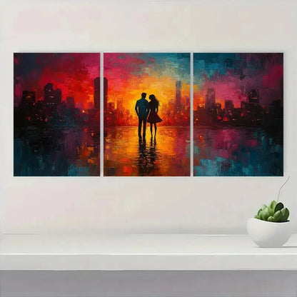 3pcs Abstract City Romantic Couple RC  Wall Art Set Canvas Framed 40x60cm - High Quality Print 100% Australian Made Wall Canvas Ready to Hang - Bella Home Decor