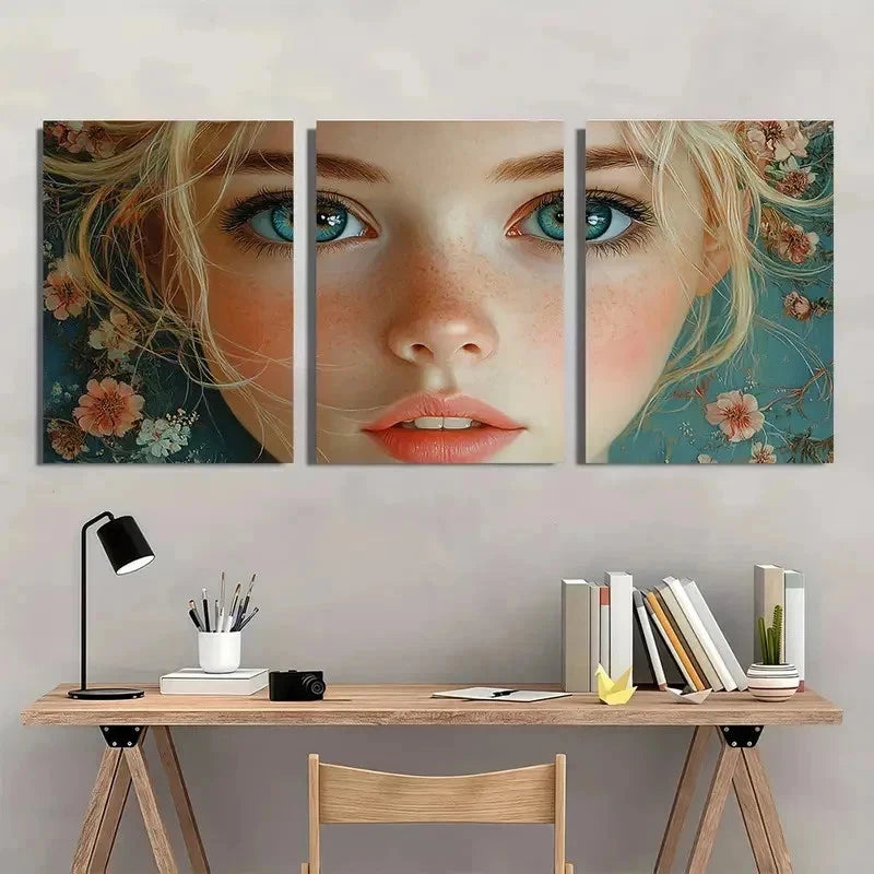 3pcs Vibrant Whimsical Bea Fine Giclée Perfect Wall Art Set Canvas Framed 60x90cm - High Quality Print 100% Australian Made Wall Canvas Ready to Hang