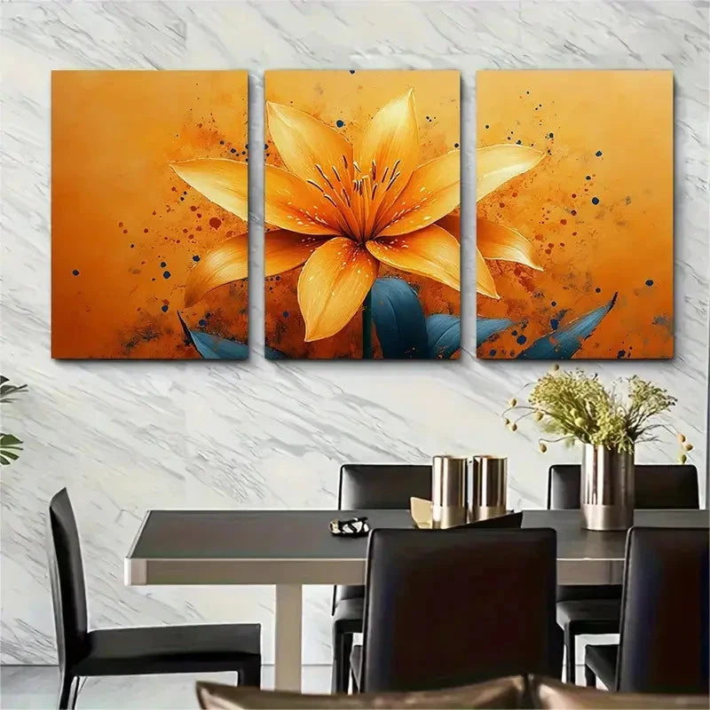 3pcs Abstract Yellow Orange Water Perfect Wall Art Set Canvas Framed 60x90cm - High Quality Print 100% Australian Made Wall Canvas Ready to Hang - Bella Home Decor