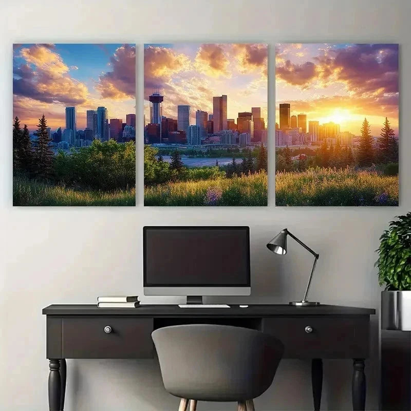 3pcs Colorful Tree Textured Abstract Perfect  Wall Art Set Canvas Framed 40x60cm - High Quality Print 100% Australian Made Wall Canvas Ready to Hang - Bella Home Decor