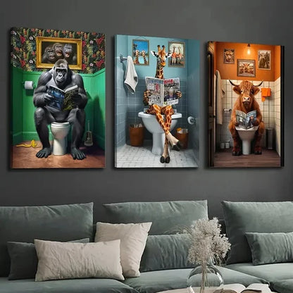 3pcs Nordic Style Animal Wall Art Set Canvas Unframed – High Quality Print 100% Australian Made Wall Canvas