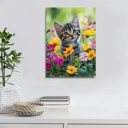 Charming American Shorthair Kitten Painting  40x60cm Metal Print Ready to Hang