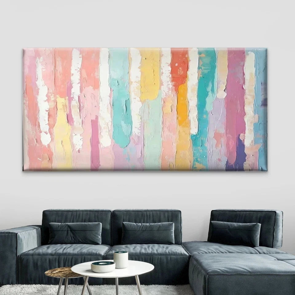 Abstract Colorful Paint Strokes Wall Art Canvas Office Home Room Framed 120x60cm