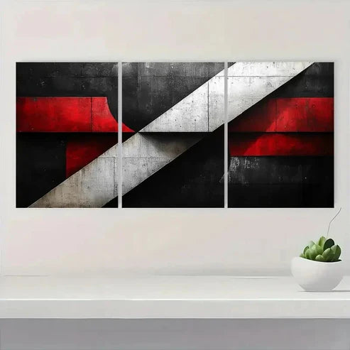 3pcs Black & White Geometric Design, Y Wall Art Set Canvas Unframed - High Quality Print 100% Australian Made Wall Canvas