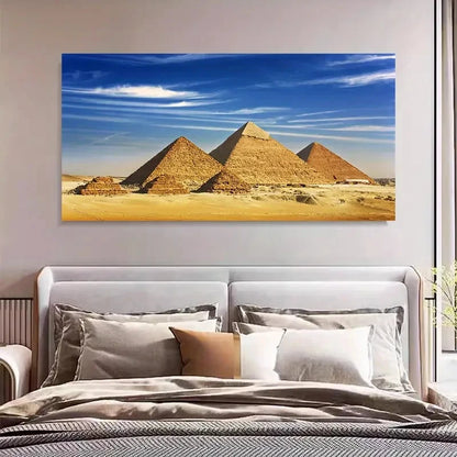 Pyramids Under The Blue Sky Wall Art Canvas Office Home Room Framed 120x60cm