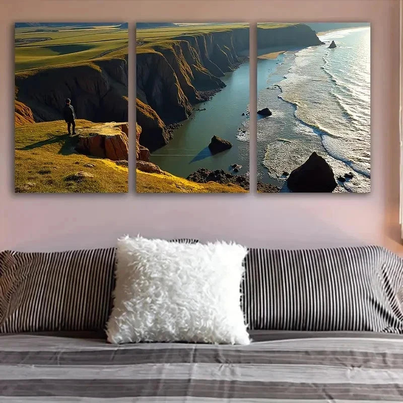 3pcs Coastal Beach Landscape Wall Art Set Canvas Framed 60x90cm - High Quality Print 100% Australian Made Wall Canvas Ready to Hang - Bella Home Decor