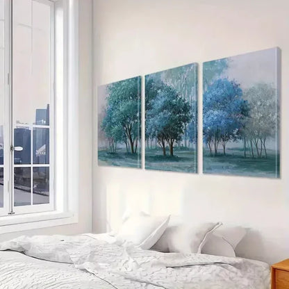 3pcs Modern Serene Landscape Forest Trees Wall Art Set Canvas Framed 60x90cm - High Quality Print 100% Australian Made Wall Canvas Ready to Hang