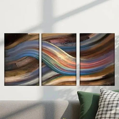 3pcs Painting of a Wave in the Ocean Wall Art Set Canvas Unframed – High Quality Print 100% Australian Made Wall Canvas
