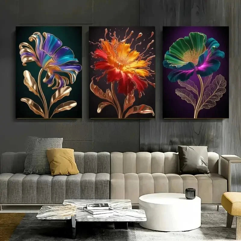 3pcs  Multi-Scene Use Artwork    Wall Art Set Canvas Framed 50x70cm - High Quality Print 100% Australian Made Wall Canvas Ready to Hang - Bella Home Decor