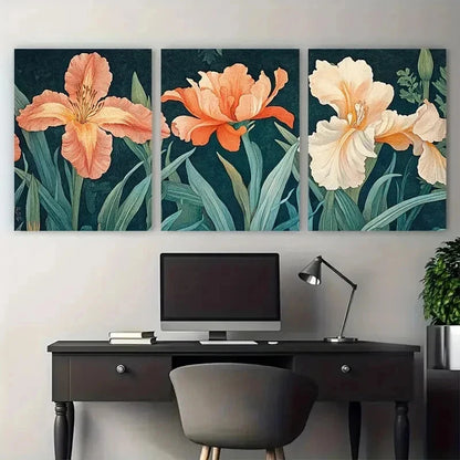 3pcs William Morris Vintage Botanical Perfect Wall Art Set Canvas Framed 50x70cm - High Quality Print 100% Australian Made Wall Canvas Ready to Hang