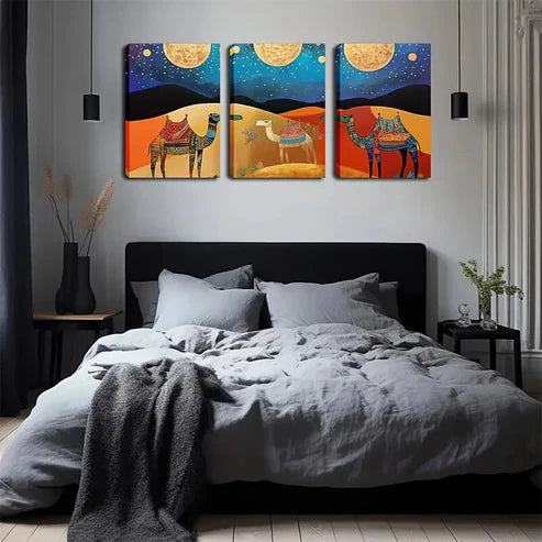3pcs Rustic Coastal Theme, Solid Pattern Wall Art Set Canvas Unframed - High Quality Print 100% Australian Made Wall Canvas