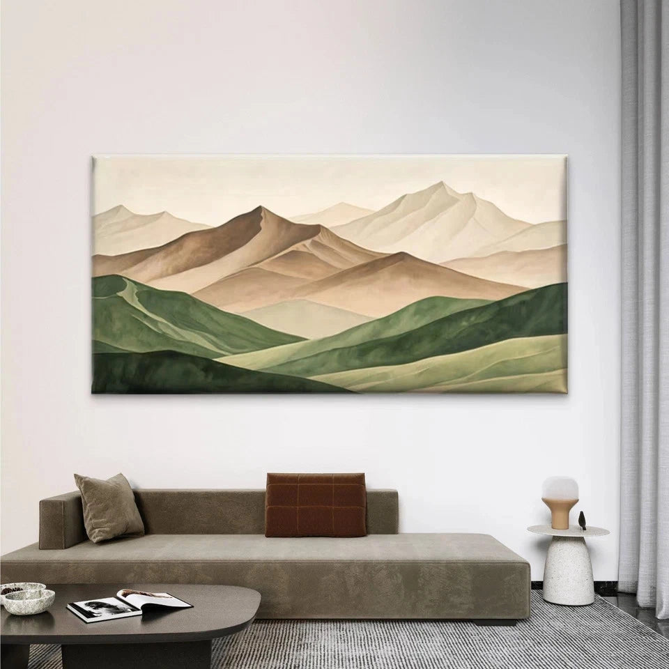 Abstract Mountain Landscape Wall Art Canvas Office Home Room Framed 120x60cm - Bella Home Decor