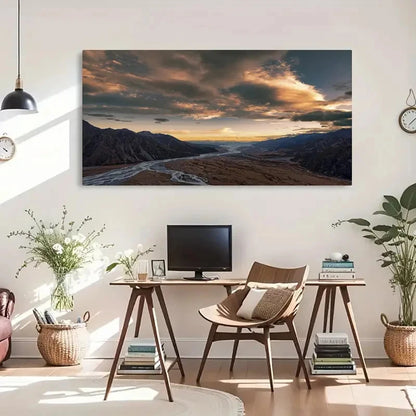 Majestic Mountains & Rivers Wall Art Canvas Office Home Room Framed 120x60cm