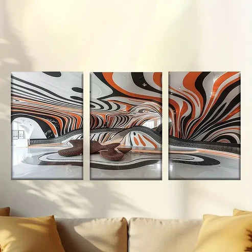 3pcs Modern Fantastic Design Cottage Wall Art Set Canvas Unframed - High Quality Print 100% Australian Made Wall Canvas