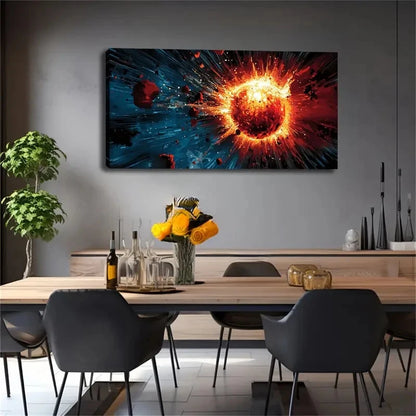 Star Explosion Scorching Light Wall Art Canvas Office Home Room Framed 120x60cm