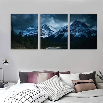 3pcs Mount Everest Winter Mountain Landscape  Wall Art Set Canvas Framed 40x60cm - High Quality Print 100% Australian Made Wall Canvas Ready to Hang