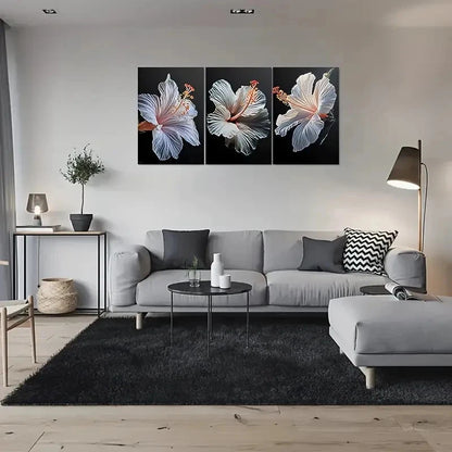 3pcs Abstract Flower Elegant Painting Metal Print Ready to Hang Art - Bella Home Decor