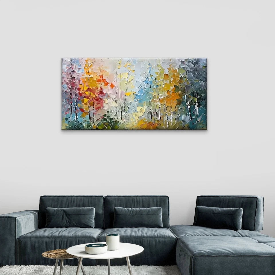 Colorful Forest Abstract Wall Art Canvas Office Home Room Framed 120x60cm
