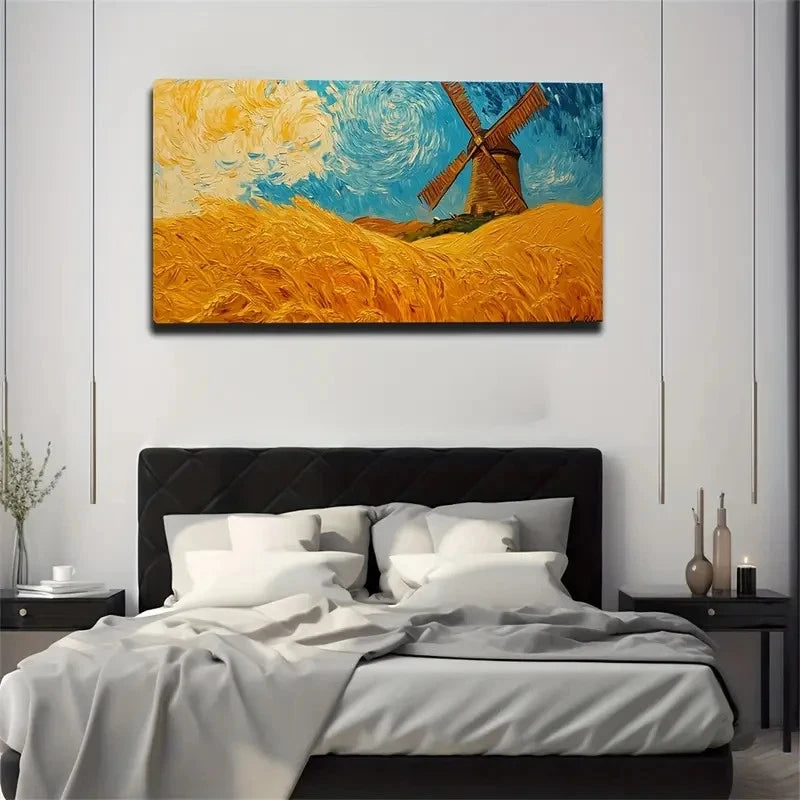 Magnificent Wheat Field Happy Wall Art Canvas Office Home Room Framed 120x60cm