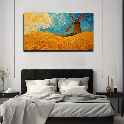 Magnificent Wheat Field Happy Wall Art Canvas Office Home Room Framed 120x60cm