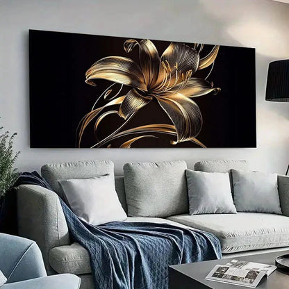 Golden Lily Modern & Chic Wall Art Canvas Office Home Room Framed 120x60cm