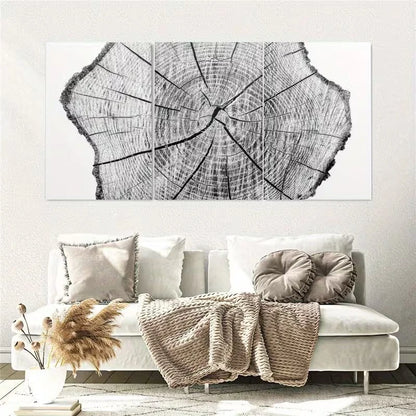 3pcs Minimalist Abstract Tree Ring Wall Art Set Canvas Framed 60x90cm - High Quality Print 100% Australian Made Wall Canvas Ready to Hang