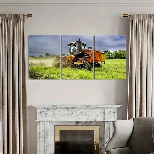 3pcs Extra Large Modern Tractor Pasture Wall Art Canvas Unframed - High Quality Print 100% Australian Made Wall Canvas