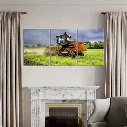 3pcs Extra Large Modern Tractor Pasture Wall Art Canvas Unframed - High Quality Print 100% Australian Made Wall Canvas
