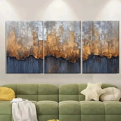 3pcs Earth Tone Textured Vertical Abstract Wall Art Set Canvas Framed 50x70cm – High Quality Print 100% Australian Made Wall Canvas Ready to Hang - Bella Home Decor