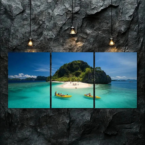 3pcs Featuring Tropical Islands Nature Perfect Wall Art Set Canvas Unframed - High Quality Print 100% Australian Made Wall Canvas