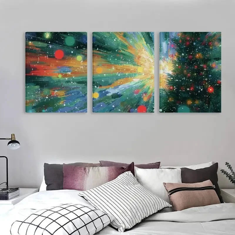 3pcs Colorful Balls Flying in the Air  Wall Art Set Canvas Framed 60x90cm - High Quality Print 100% Australian Made Wall Canvas Ready to Hang - Bella Home Decor