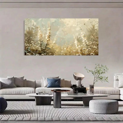 Rustic Abstract Wildflower Wall Art Canvas Office Home Room Framed 120x60cm