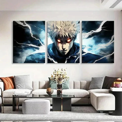 3pcs Anime Villain Electrifying Intense Perfect Wall Art Set Canvas Unframed - High Quality Print 100% Australian Made Wall Canvas - Bella Home Decor