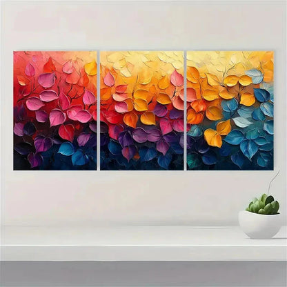 3pcs  Vibrant Colorful Textured RF   Wall Art Set Canvas Framed 40x60cm - High Quality Print 100% Australian Made Wall Canvas Ready to Hang - Bella Home Decor