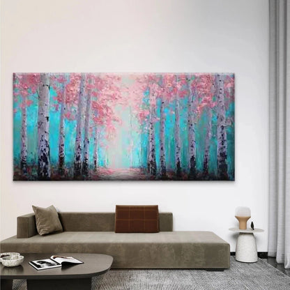 Charming Pink Tree Wall Art Canvas Office Home Room Framed 120x60cm