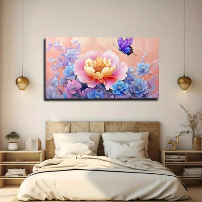 Colorful Small Flowers Wall Art canvas office home room framed 120x60cm - Bella Home Decor