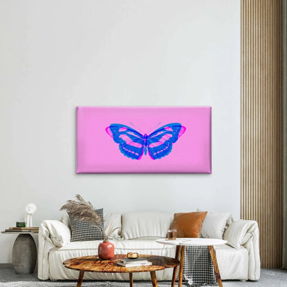 Butterfly Double Color Abstract Wall Art Canvas Office Home Room Framed 120x60cm