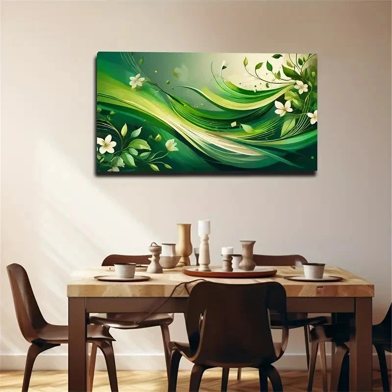 Abstract Grassland And Flowers Wall Art Canvas Office Home Room Framed 120x60cm