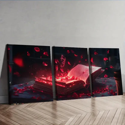 3pcs Red Grimoire Red Darkness Black Perfect Wall Art Set Canvas Unframed - High Quality Print 100% Australian Made Wall Canvas