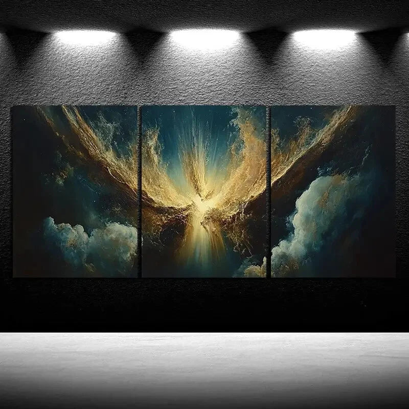 3pcs Beautiful Sky White Clouds Metal Print Ready to Hang Art - Bella Home Decor