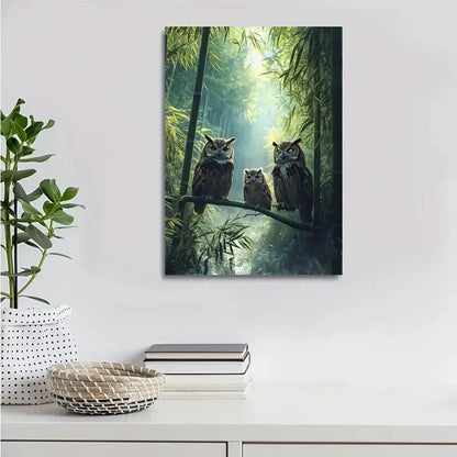 Serene Bamboo Grove Morning Mist Scene Painting  40x60cm Metal Print Ready to Hang - Bella Home Decor