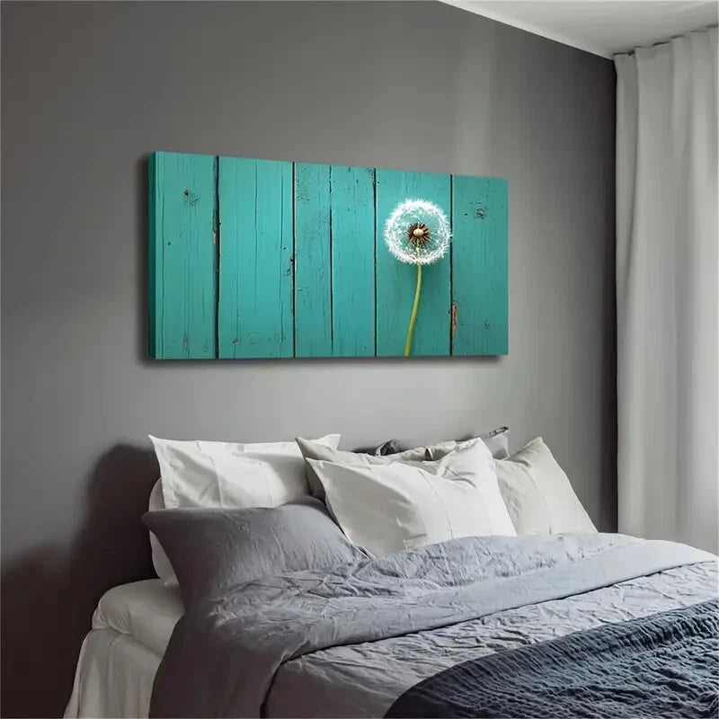 Dandelion In Front Green Board Wall Art Canvas Office Home Room Framed 120x60cm - Bella Home Decor