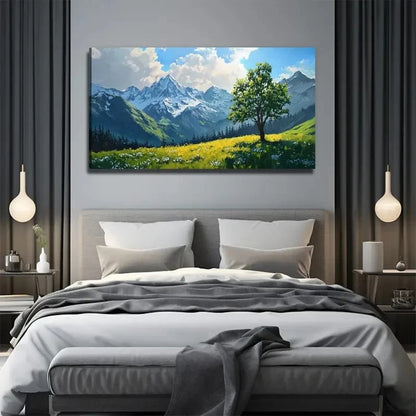 Large Modern Tree Landscape Wall Art Canvas Office Home Room Framed 120x60cm