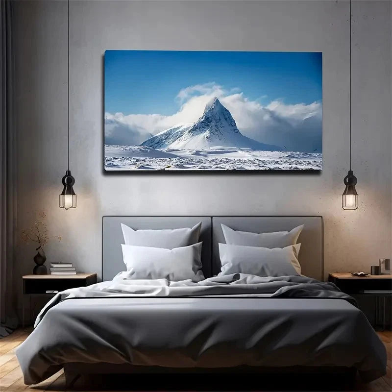Frozen Snow Mountain Wall Art Canvas Office Home Room Framed 120x60cm