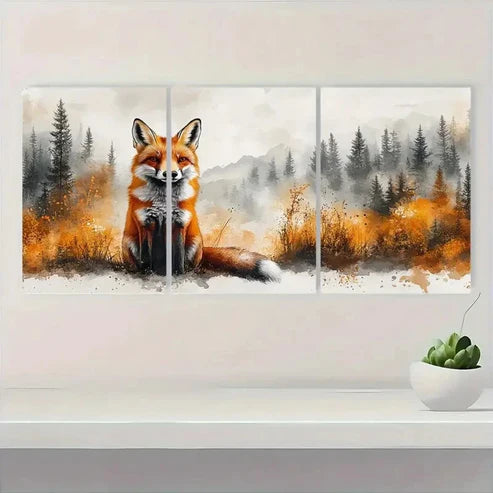 3pcs Wild Animal Detailed Brushstrokes BN Wall Art Set Canvas Unframed - High Quality Print 100% Australian Made Wall Canvas - Bella Home Decor