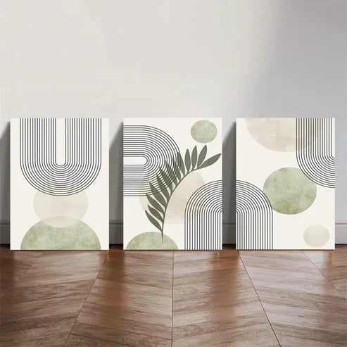 3pcs Modern Abstract Geometric Wall Art Set Canvas Unframed - High Quality Print 100% Australian Made Wall Canvas