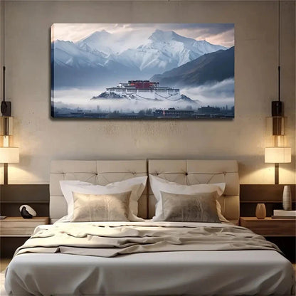 Palace Built On The Mountain Wall Art Canvas Office Home Room Framed 120x60cm - Bella Home Decor