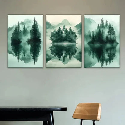 3pcs Three different views of a forest  Wall Art Set Canvas Unframed - High Quality Print 100% Australian Made Wall Canvas - Bella Home Decor