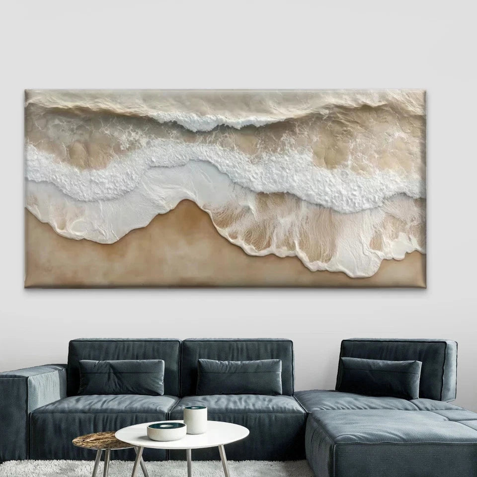 Abstract Ocean Wave Beach Wall Art Canvas Office Home Room Framed 120x60cm - Bella Home Decor