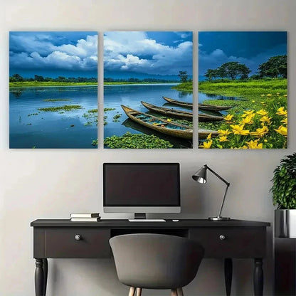 3pcs Botanical Nature Asian Beauty Perfect Wall Art Set Canvas Framed 50x70cm - High Quality Print 100% Australian Made Wall Canvas Ready to Hang - Bella Home Decor
